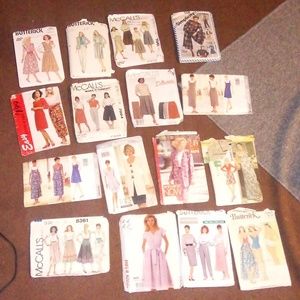 USED (16) BULK OF VINTAGE CLOTHING PATTERNS for sale **@See PICS PLZ SIZE: 6-20